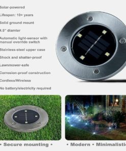 Соларни ЛЕД дискови (4 парчиња) – слика 1 (solarni led diskovi 4 parchinja)