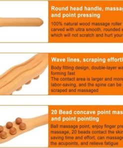 гуа ша дрвен масажер за лимфна дренажа - gua sha drven masazher za limfna drenazha - gua sa drven masazer za limfna drenaza - Слика 2