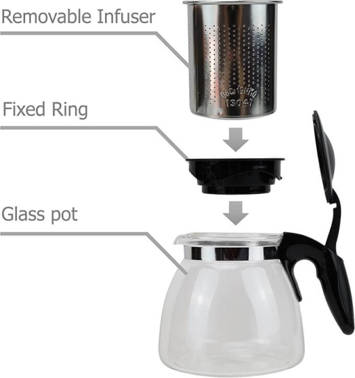 стаклен бокал со филтер за чај 1100ml - staklen bokal so filter za chaj 1100ml - staklen bokal so filter za caj 1100ml - Слика 4
